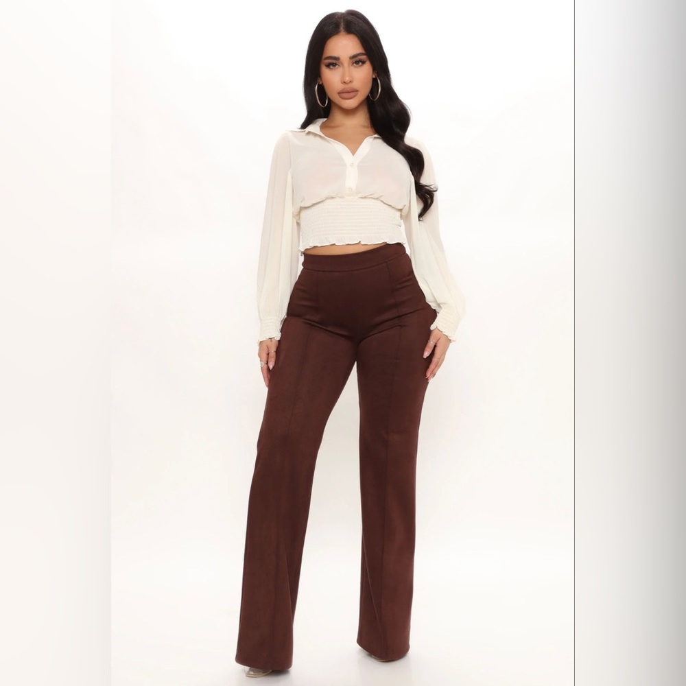 🔥FN High Waisted Faux Suede Dress Pant